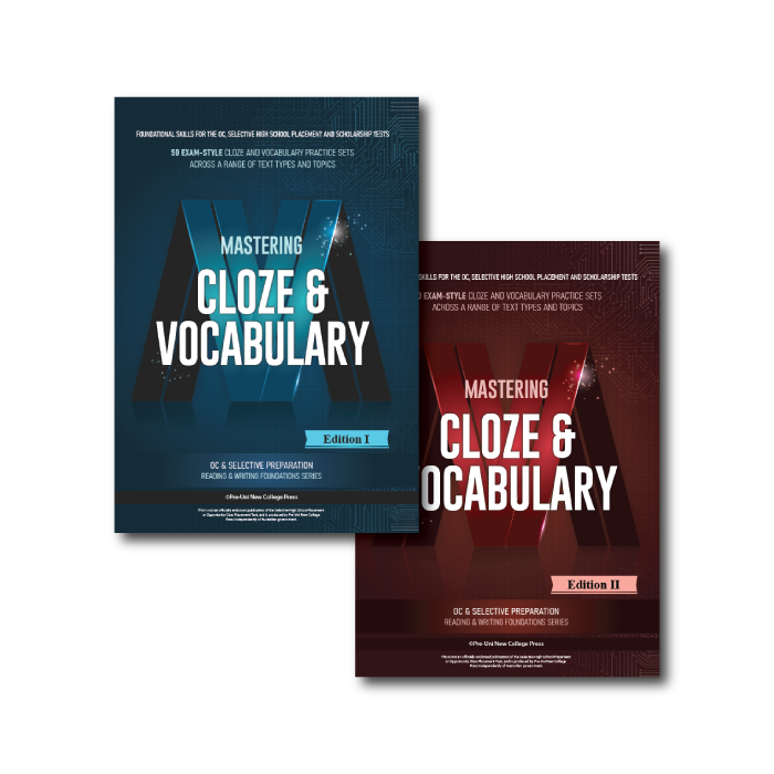 Mastering Cloze & Vocabulary, Edition I and Edition II